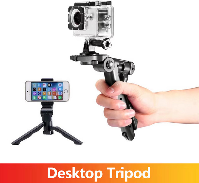 EXSKOF Desktop-Stativ und Handheld-Selfie-Stick in Schwarz für GoPro, SJCAM, Insta360, AKASO und DJI Osmo Action-Kameras - Bild 1