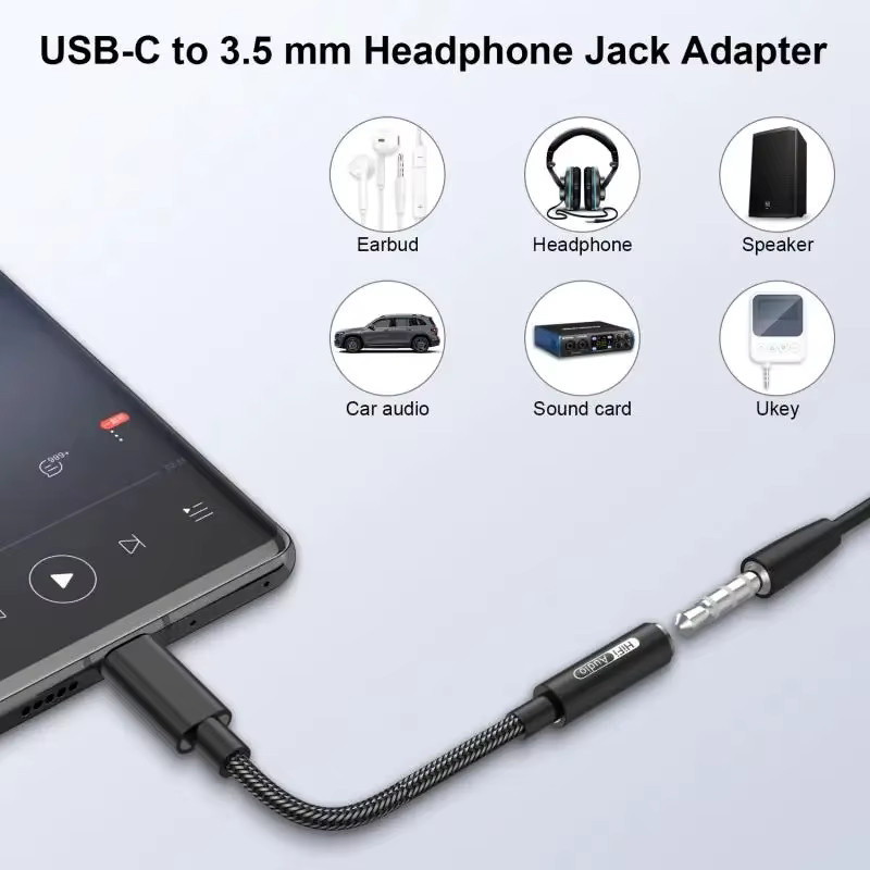 Hifi DAC USB-C auf 3,5mm Klinke Audio Adapter mit ALC5686 CX31993 CB1200AU Chipsatz für Android Kopfhörer Verstärker Decoder - Bild 2
