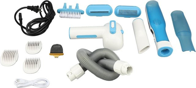 Igeteck Fellpflege-Set Elektrischer Haarbürstenreiniger für Haustiere in Grau und Weiß - Bild 1