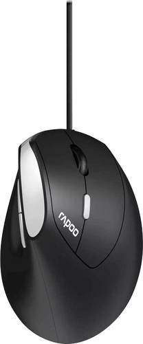 Rapoo EV200 Ergonomische Maus Kabelgebunden Schwarz mit 1600 DPI und USB-C Anschluss - Bild 1