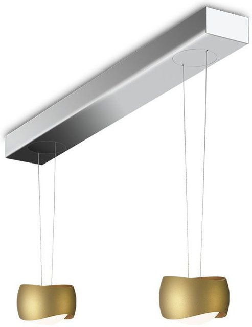 Oligo Curved Slack-Line LED-Pendelleuchte 2-flammig in Bronze und Chrom mit Tunable White (2200K - 5000K) und Casambi-Steuerung - Bild 1
