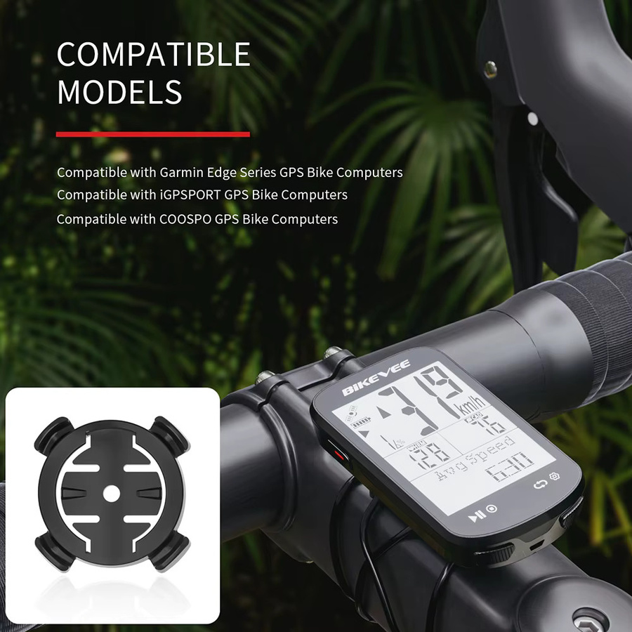Bikevee Universelle GPS-Fahrradcomputer Halterung zur Erweiterung für Garmin, XOSS, iGPSPORT, Magene, Coospo und CYCLAMI in Schwarz - Bild 4
