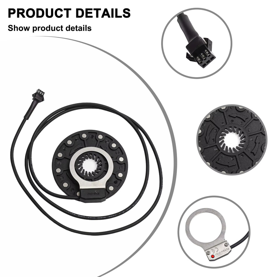 SPORTARC Elektrischer Fahrrad Power Sensor für Pedal Assist mit 3pin SM Stecker für 36/48V E-Mountainbikes, Schwarz - Bild 3