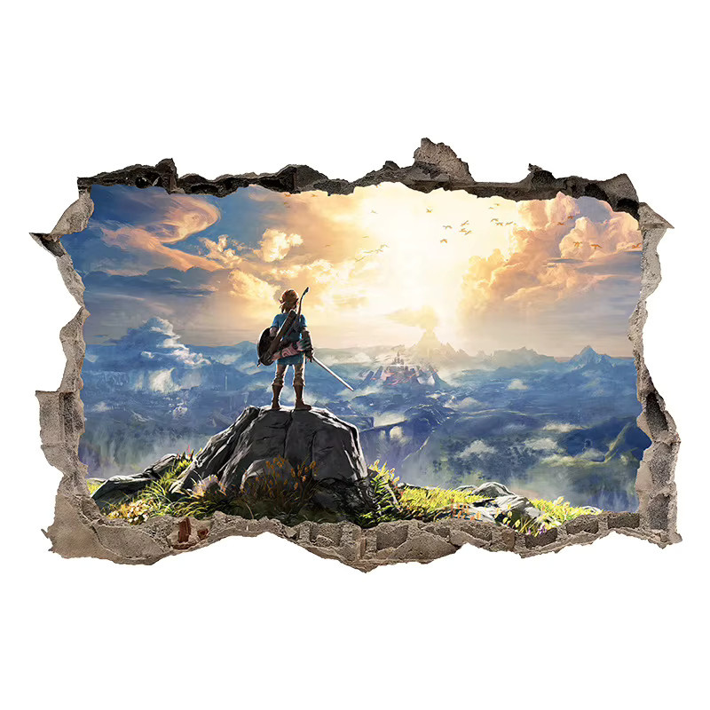 Bandai The Legend of Zelda Wandaufkleber im Cartoon Anime Design, Mehrfarbig - Bild 2