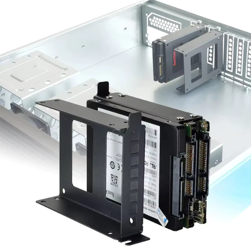 Ninth World Festplattenadapter 2,5 auf 3,5 Zoll aus Metall für PCI SSD und HDD, Schwarz - Bild 2