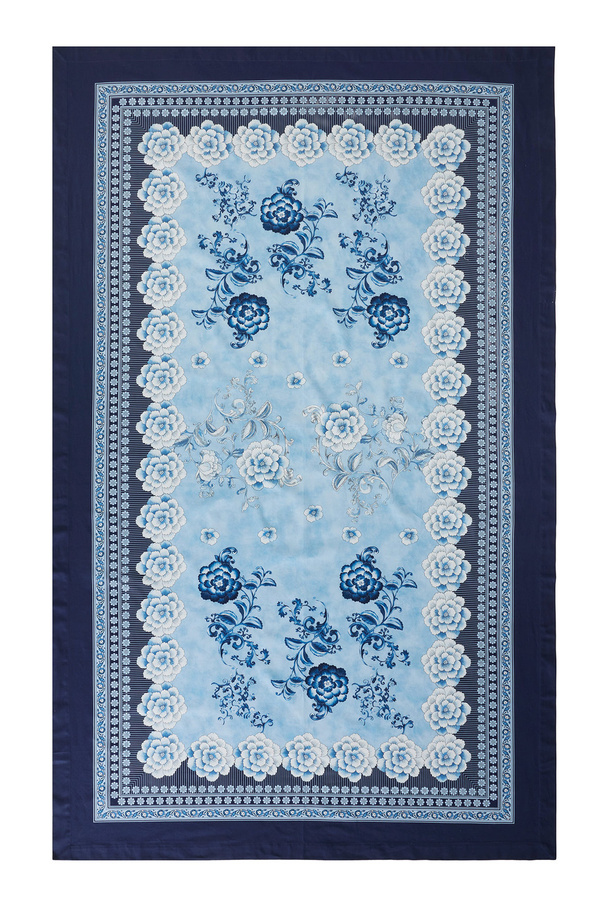 Bassetti Tischdecke Twill PARAGGI aus Baumwolle in Blau mit floralem Muster - Bild 1