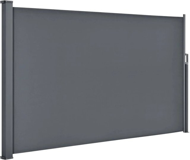 Juskys Seitenmarkise Dubai ausziehbar blickdichter Sichtschutz für Garten und Terrasse in Anthrazit B: 300 cm, H: 160 cm - Bild 1