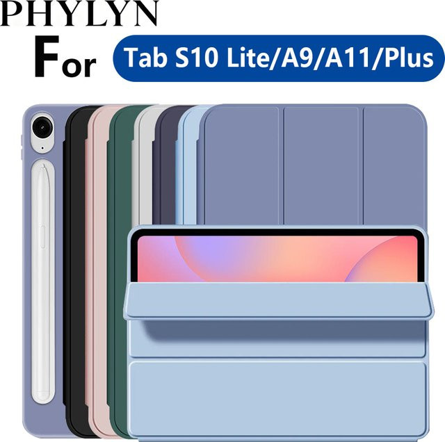 Flip Stand Case für Samsung Galaxy Tab A9 Plus, A11 Plus, S10 FE und S10 Lite in Weiß mit automatischer Wake/Sleep Funktion aus weichem Kunstleder - Bild 1