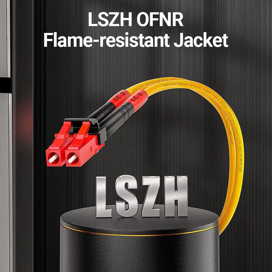 AMPCOM Singlemode Duplex Patchkabel LC auf LC UPC, Bend Insensitive SMF 9/125 μm, Gelb - Bild 2
