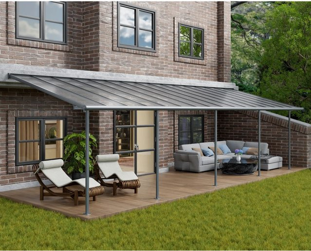 Palram - Canopia Terrassenüberdachung Sierra in Grau mit Polycarbonat-Dach und Click N' Lock-Dachsystem, B: 971 cm, T: 295 cm - Bild 1