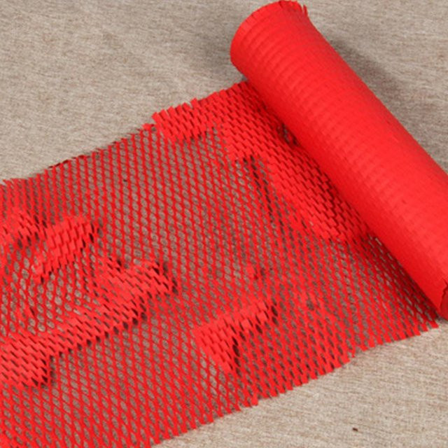 YULIN Wabenpapier Polsterrolle in Rot, Breite: 30 cm, Länge: 10 m, recycelbares Verpackungspapier für zerbrechliche Gegenstände - Bild 1