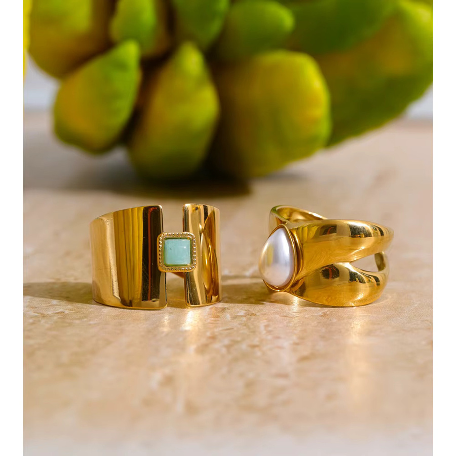 Yhpup Ring, Edelstahl, Gold, Perle, Damen - Bild 4