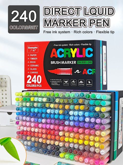 Acrylmarker Set mit Brush-Spitze für DIY Graffiti und Handzeichnungen in verschiedenen Farben - Bild 1