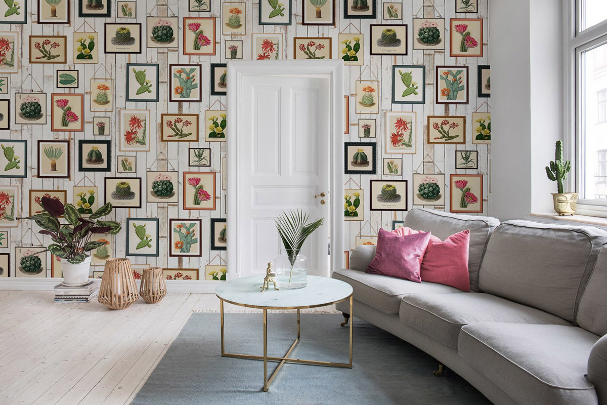 Rebel Walls Mural Cactus Wall Art Wandtattoo mit floralem Kaktus-Motiv in Multicolour - Bild 1