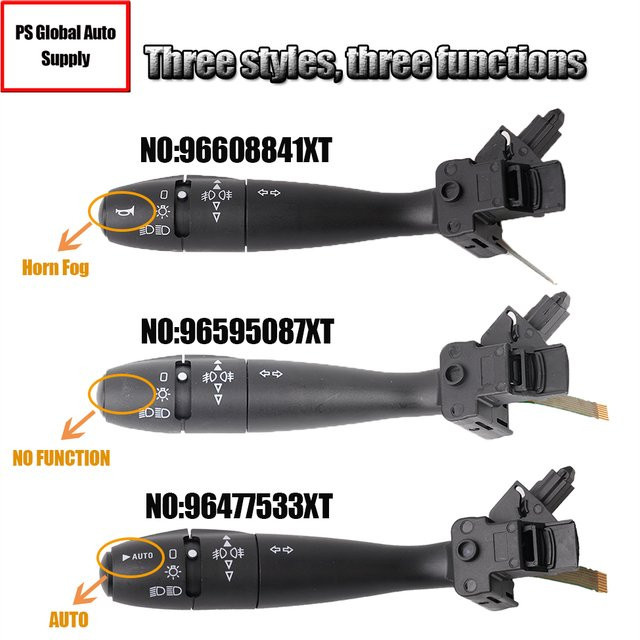 Blinker-Schalter für Citroën und Peugeot 307 308 207 206 in Schwarz von LARATH OE: 96608841XT, 96595087XT, 96477533XT - Bild 1