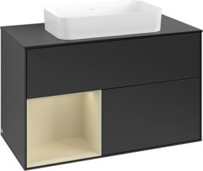 V&B Waschtischunterschrank Finion in Blau lackiert, Breite: 100 cm, Tiefe: 60,3 cm - Bild 1