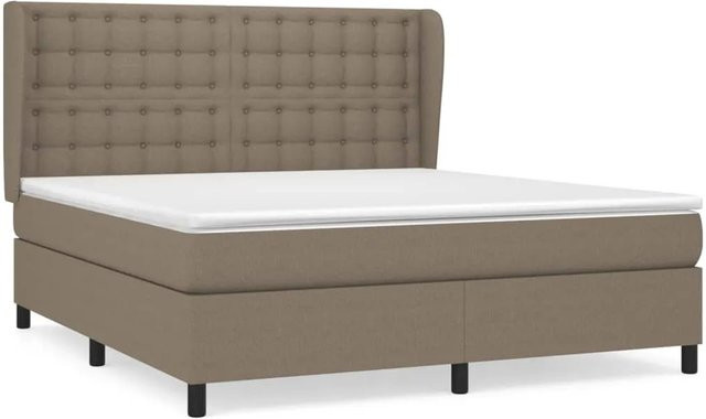 vidaXL Boxspringbett mit Matratze in Taupe, Hybrid-Design mit Taschenfederkern, B/T: 180 x 200 cm - Bild 1