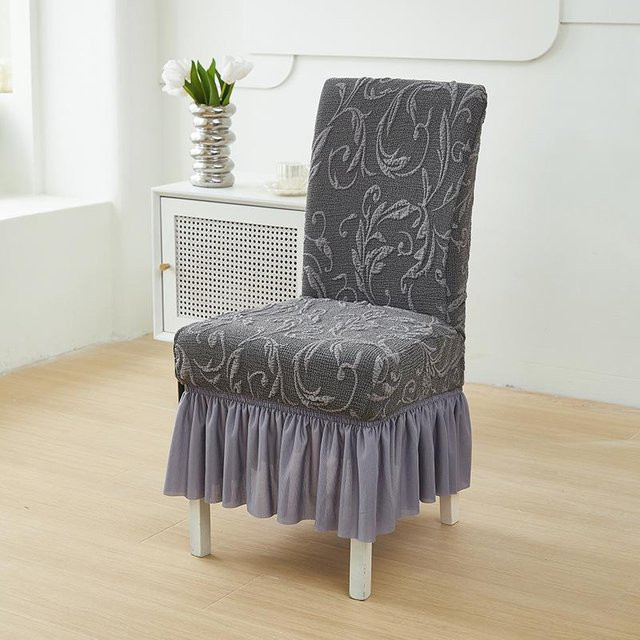 D home furnishings Jacquard Hotelstuhlbezug aus Polyester, elastisch und verdickt, grau - Bild 1