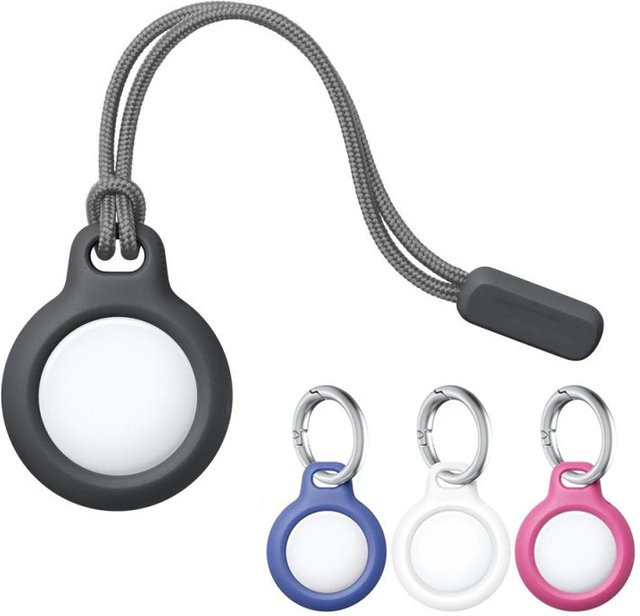 Apple AirTag Secure Holder mit Schlüsselring in Pink, kratzfeste Schutzhülle als Schlüsselanhänger für Schlüssel oder Haustiere - Bild 1