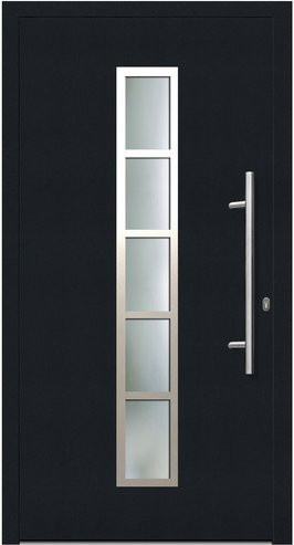 KNOCK Flügelüberdeckende Kunststoff-Haustür Terra mit Glaseinsatz, Anthrazit-Grau, B: 110 cm, H: 210 cm - Bild 1