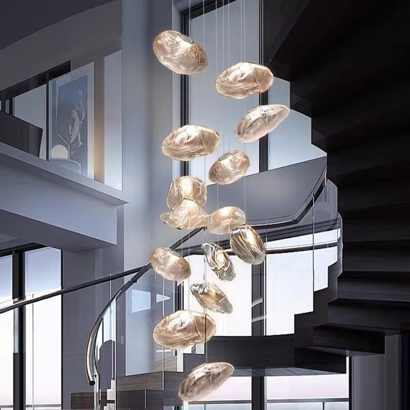 Joemade Nordische Pendelleuchte in Amber für Wohnzimmer, Schlafzimmer und Esszimmer - Bild 2