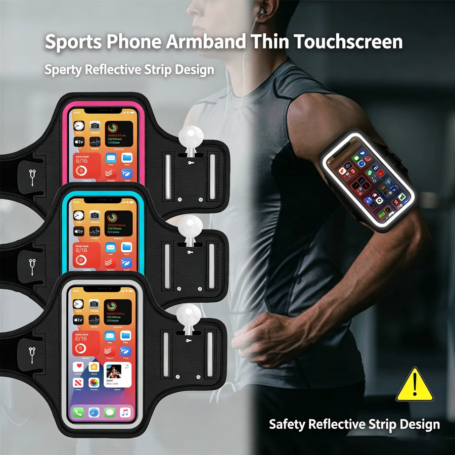 OUYUANSU Handyhalterung für den Arm in Schwarz, wasserdichter Navigationshalter mit Handgelenkschlaufe für Lieferdienste und Sport - Bild 2