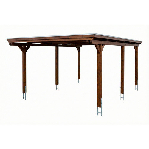 SKANHOLZ Carport Emsland aus Fichte mit Stahl-Flachdach in Braun und Anthrazit B: 402 cm, T: 604 cm - Bild 3