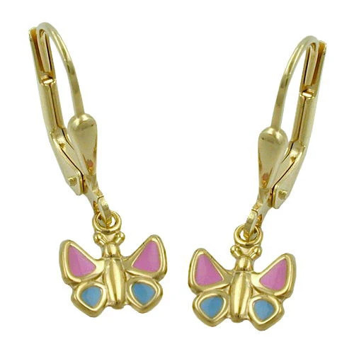 SIGO Ohrringe Brisur Schmetterling, 375 Gold, Kinder - Bild 1