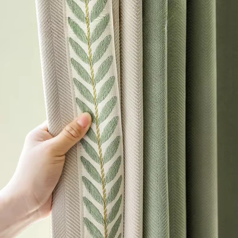 Luxuriöse Cortinas Chenille-Vorhänge mit Bestickung für Wohnzimmer und Schlafzimmer, Transparent, Breite: 80 cm, Höhe: 250 cm - Bild 2