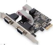 MicroConnect Serieller Adapter PCIe 2.0 mit 2x seriellen Anschlüssen in Silber - Bild 1