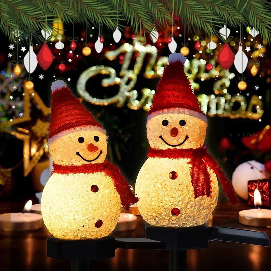 Heinast Solar Schneemann LED Pfahl Lichter wetterfeste Gartenstecker für Haus und Hof - Bild 2
