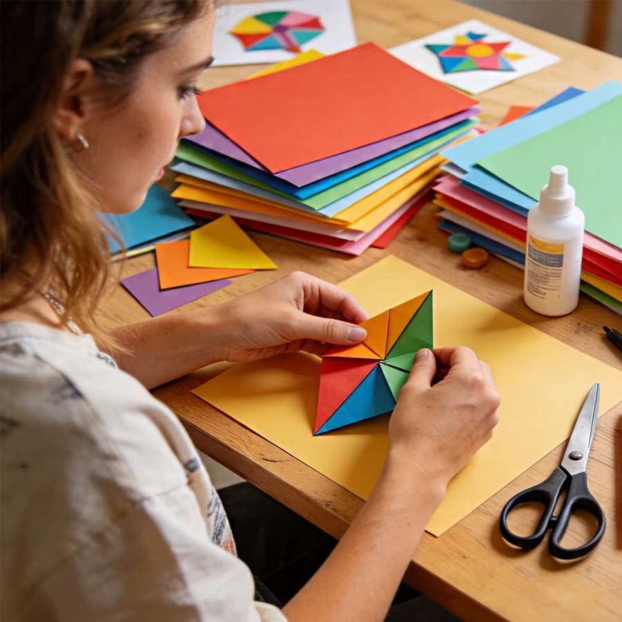 OBESTDA A4 Bastelkarton in 50 Farben, 230 g/m², buntes Papier für Scrapbooking, Origami und DIY-Bastelarbeiten - Bild 4