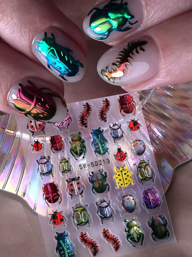 Sweet Trend Nagelaufkleber, 5D Insekten-Design mit Prägung - Bild 6