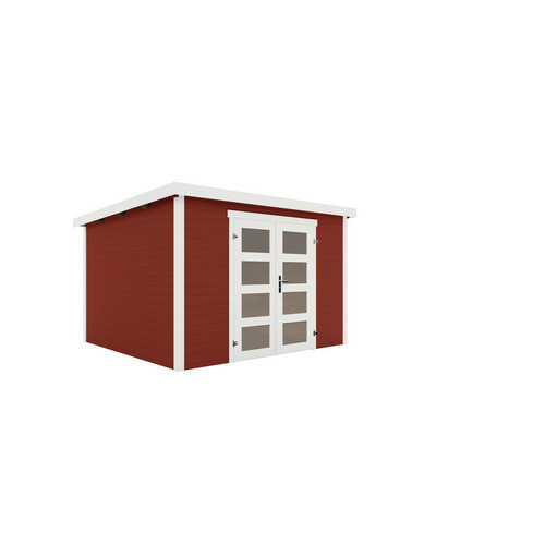 Lasita Holz-Gartenhaus Zambezi 7 mit Flachdach in Schwedenrot, B/H/T: 320 x 210,9 x 324,8 cm - Bild 3