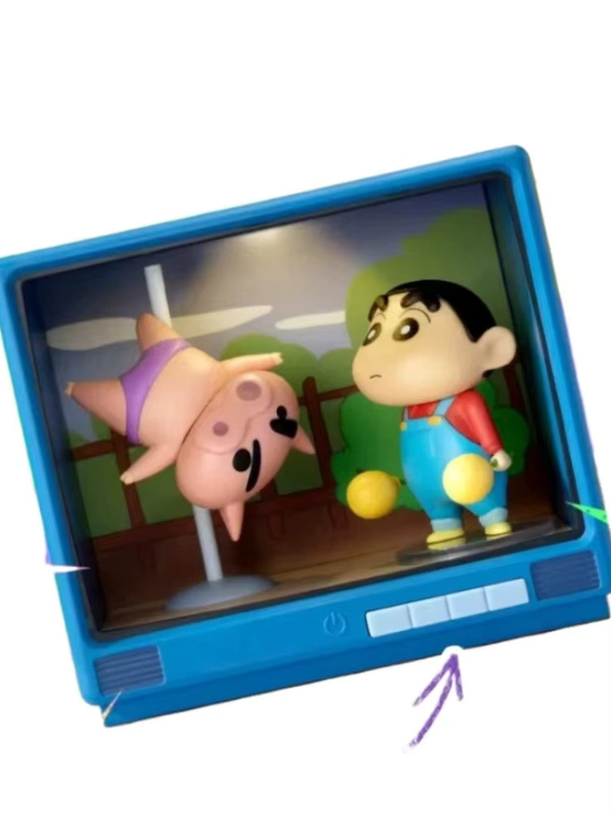52toys Crayon Shin Chan Retro TV, Leuchtende Blindbox-Figur, Einzelfigur - Bild 5