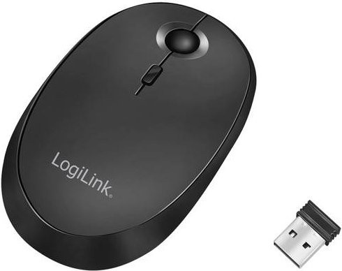 LogiLink ID0204 Optische Maus mit Bluetooth und Funk, Schwarz, 1600 dpi, Wiederaufladbar - Bild 1