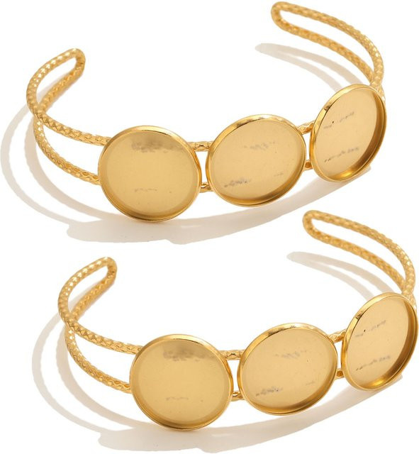 baizzx Armband-Basisfassung Edelstahl, vergoldet, Gold, 18 mm, Unisex - Bild 1