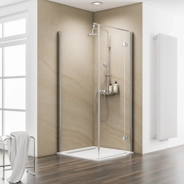 Schulte ExpressPlus MasterClass Drehtür rechts in Chromoptik mit transparentem Glas und Easy-Clean-Beschichtung, B/H: 90 x 200 cm - Bild 1