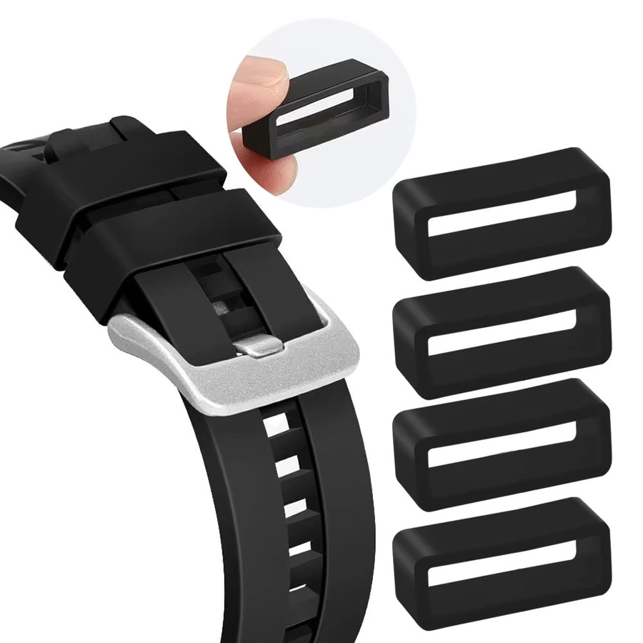 BAPPSUS Uhrenarmbandschlaufen Silikon, Schwarz, Unisex - Bild 4