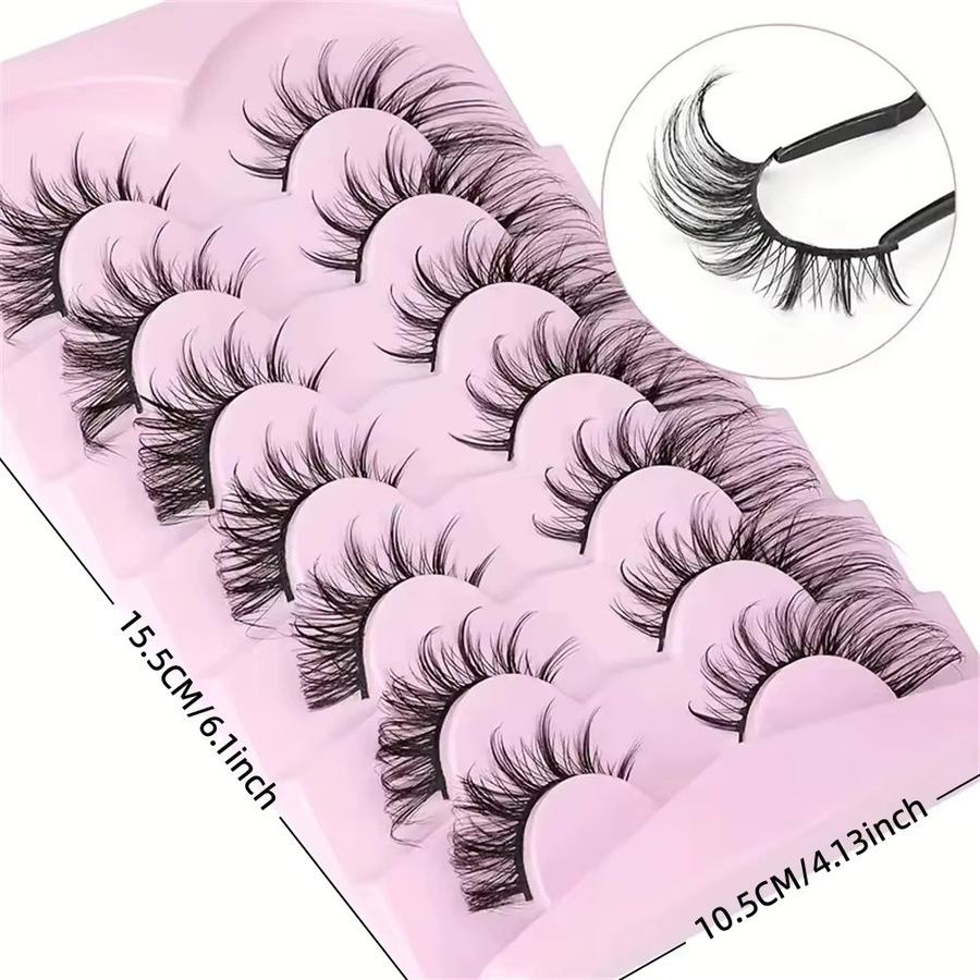 LIMEIKAI Künstliche Katzenaugenwimpern, 7 Paar, Unisex, Natürlich - Bild 2