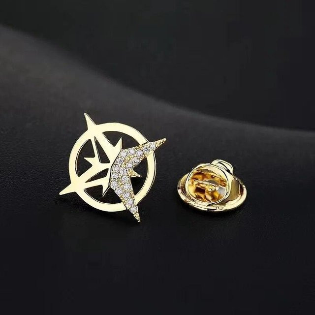 STERN Brosche, Gold, Zirkonia, Herren - Bild 1