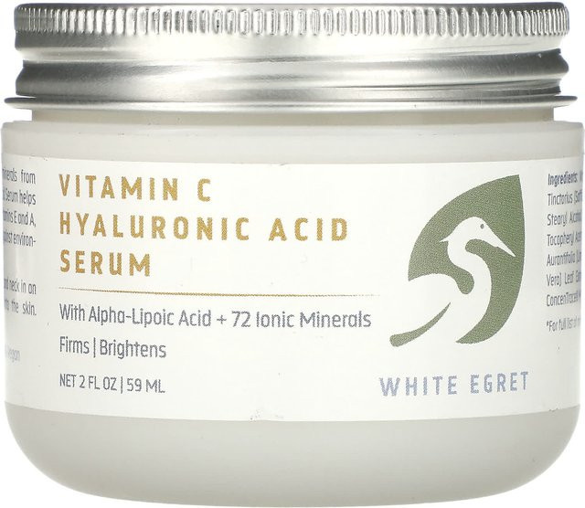 White Egret Serum, Vitamin C, Hyaluronsäure, Aloe Vera, 59 ml - Bild 1