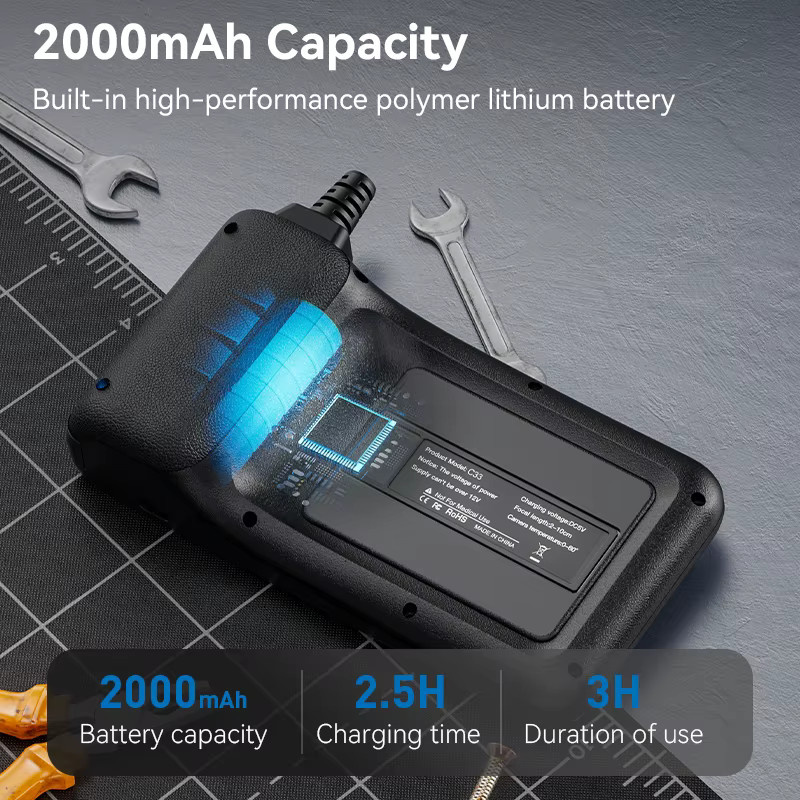 INSKAM Industrie-Endoskopkamera mit 4,3 Zoll Display, HD 1080P Einzellinse, IP67 wasserdicht und 8 LEDs in Schwarz - Bild 3