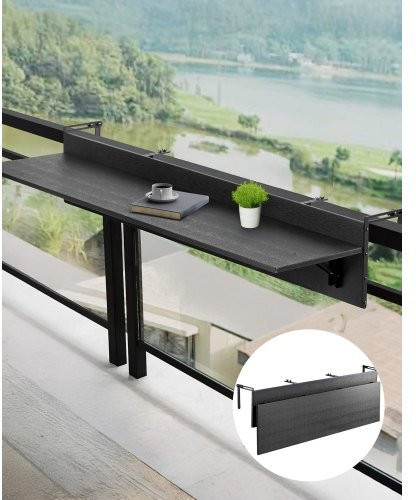 VEVOR Balkontisch klappbar Schwarz B/T: 150 cm x 30 cm - Bild 1