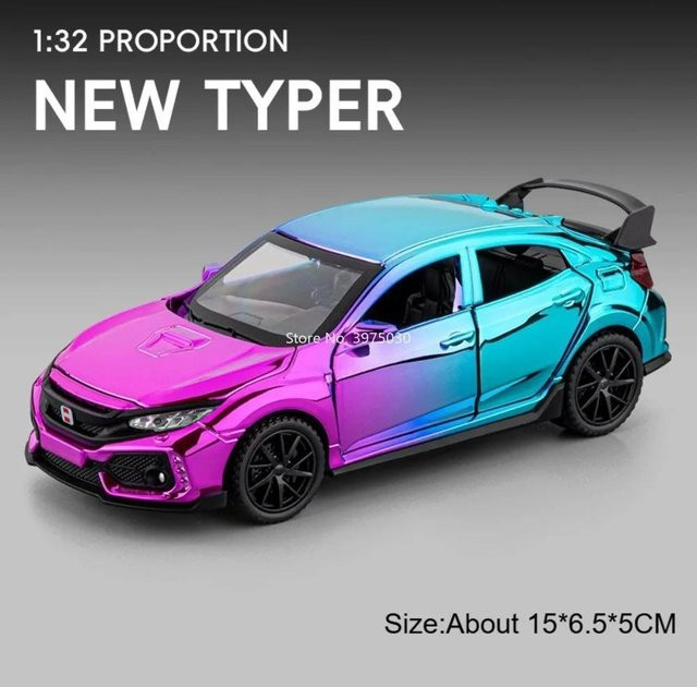 Linyi toy car Gtr Honda Neuer Typ Spielzeugautos Modelle, 1:32 Skala, Türen Öffnenbar, Mit Rückzug, ab 14 Jahre - Bild 1