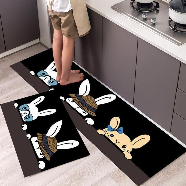 Rutschfeste Küchenmatte von Yiran Furniture mit Tiermotiv in Schwarz, B/B: 60 x 40 cm - Bild 1