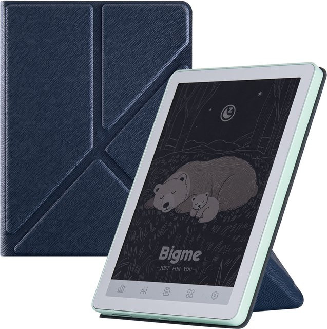 Schlanke Bigme B6 E-Reader Hülle aus PU-Leder in Schwarz mit magnetischer Adsorption und Origami-Ständer sowie automatischer Schlaf- und Wachfunktion - Bild 1