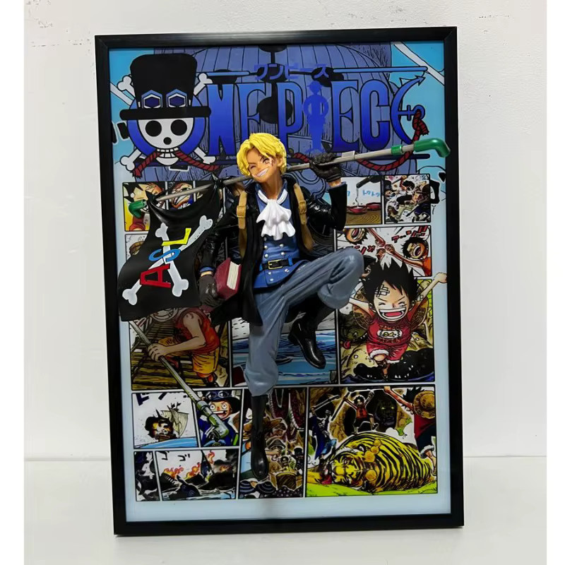 One Piece Monkey D Ruffy Portgas D Ace Sabo, Dreidimensionale Malerei, Bunt, Kunststoff - Bild 5