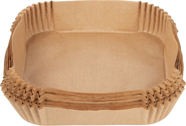 MASTERPRO Heißluftfritteusen-Backpapier Braun, B/T/H: 20 x 20 x 4,5 cm, 120 Stück - Bild 1