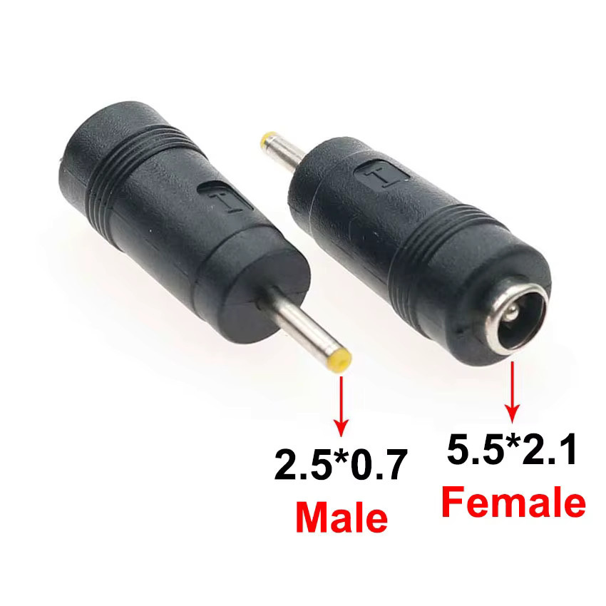 JCD DC 5,5x2,1mm Weibliche Power Jack Stecker Adapter Set, Konverter für 4,8 4,0 3,5 2,5 2,1 1,7mm Stecker, Schwarz - Bild 2